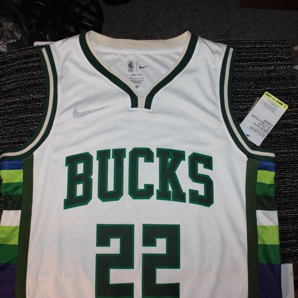 Nike #22 Khris Middleton Milwaukee Bucks Swingman City Edition jersey - Sz 48/L - Picture 6 of 10